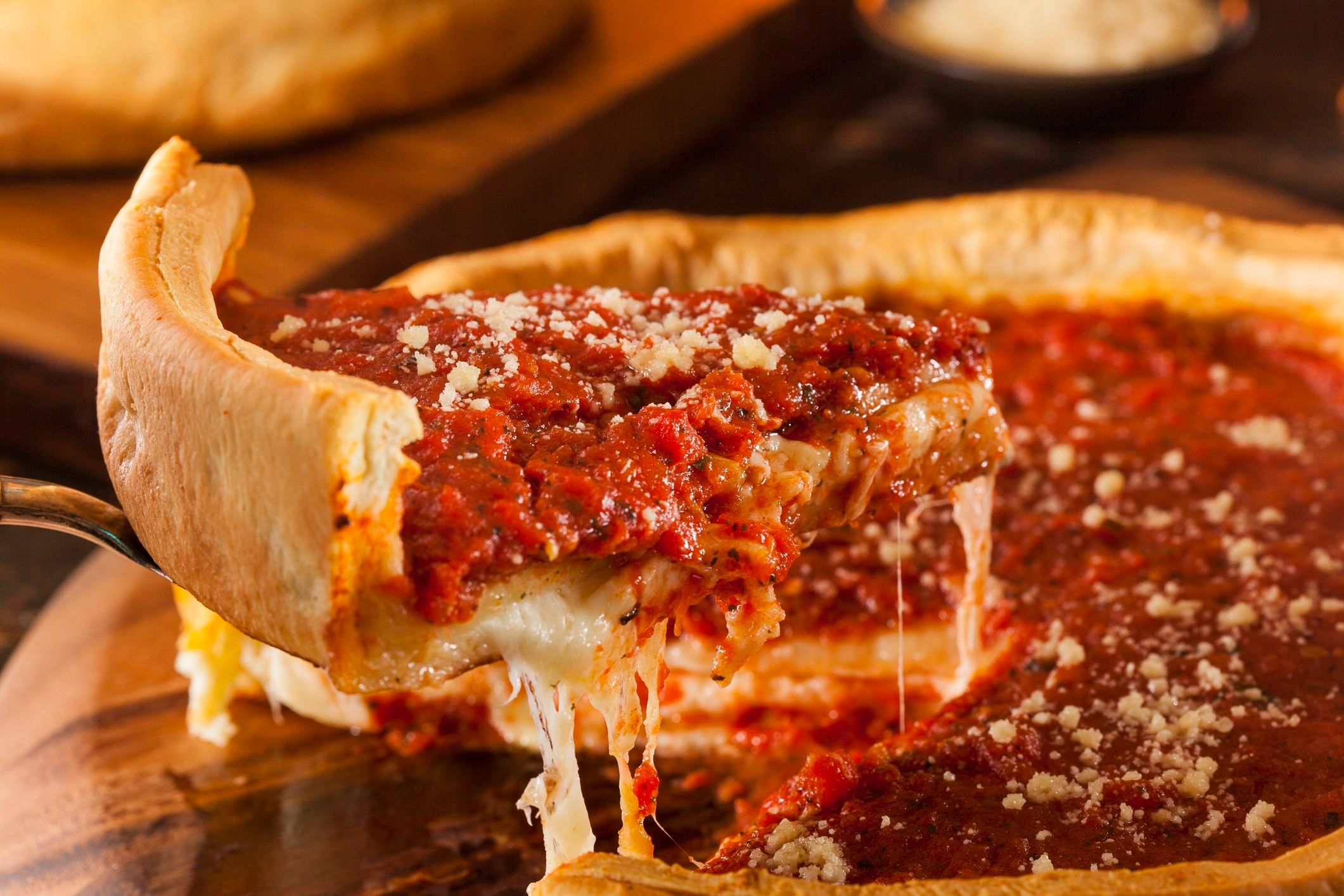 Deep-Dish Pizza рецепт американской кухни Deep-Dish Pizza рецепт американской кухни