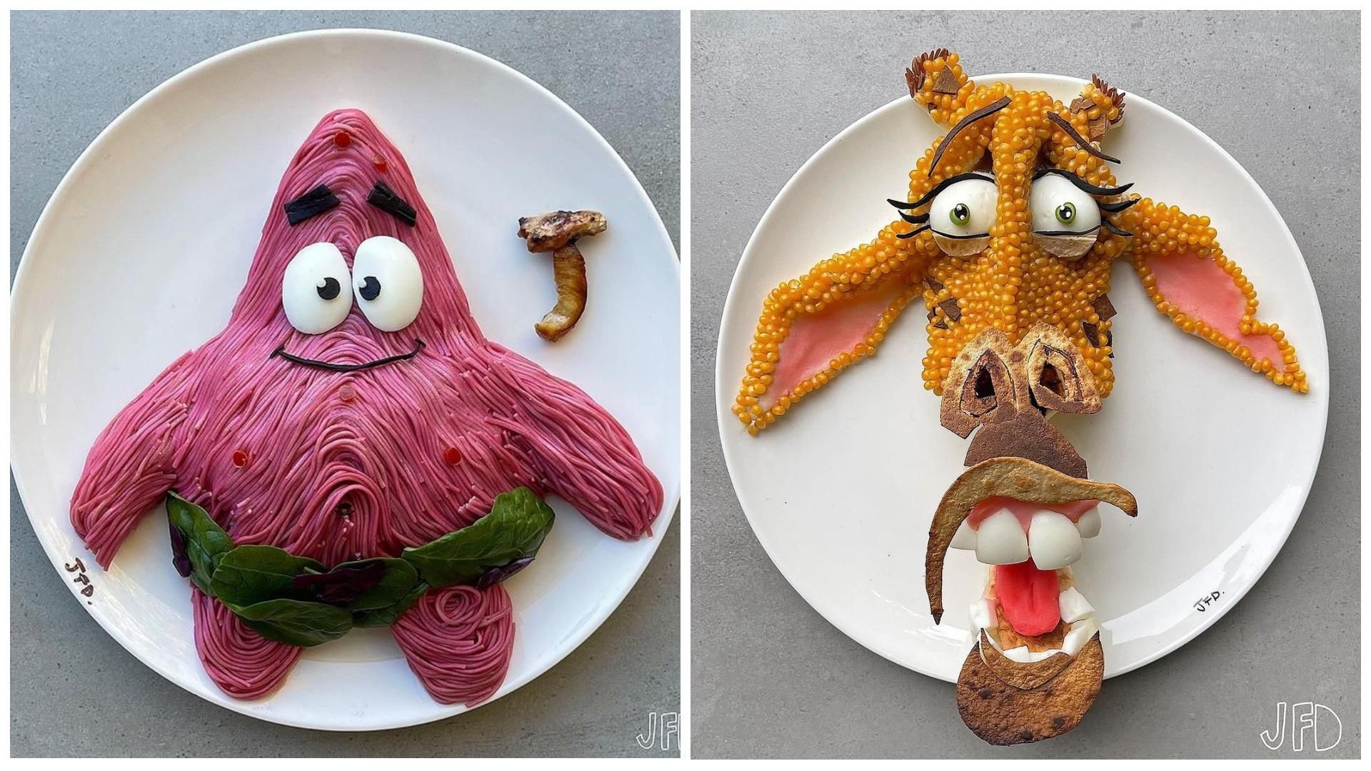 Кулинарка превращает здоровую пищу своих детей в мультяшных персонажей Кулинарка превращает здоровую пищу своих детей в мультяшных персонажей