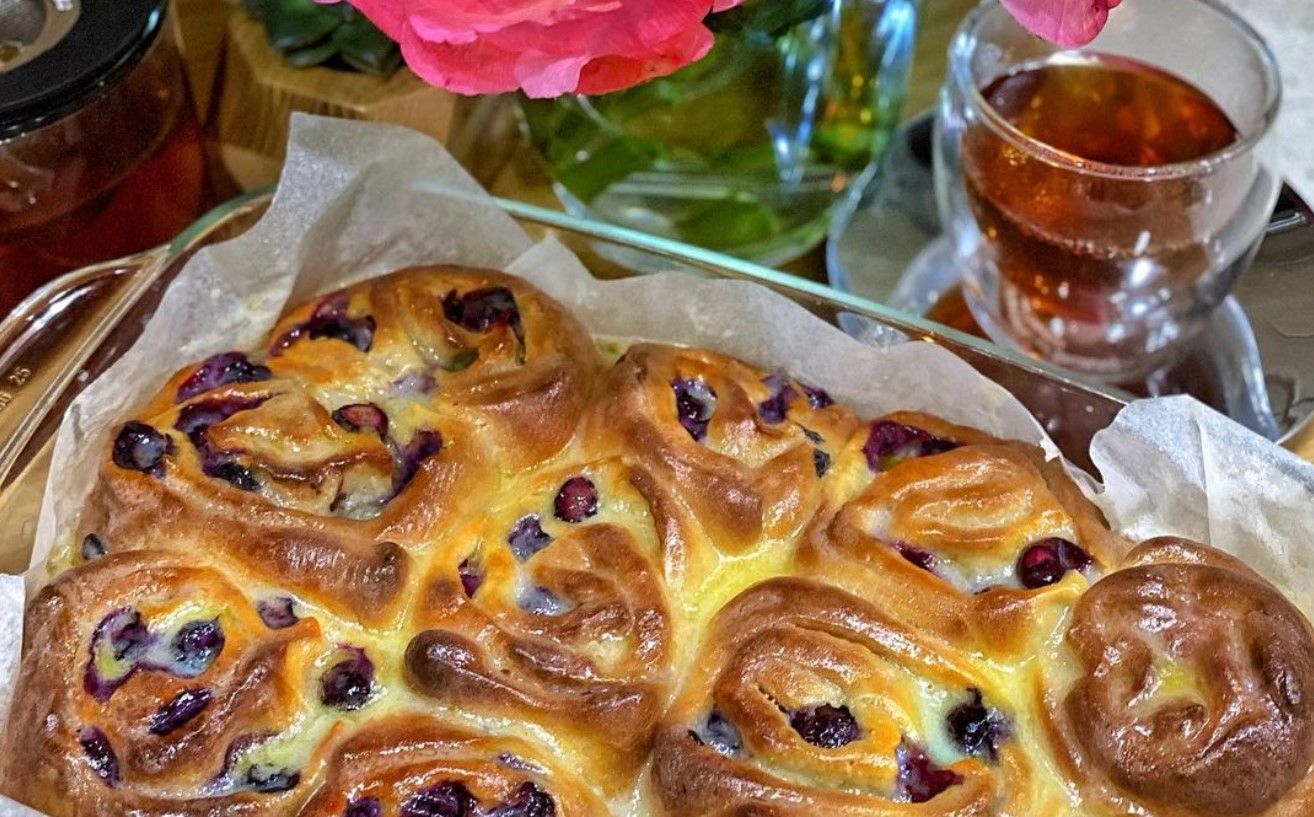 Булочки с черникой и маскарпоне рецепт Булочки с черникой и маскарпоне рецепт