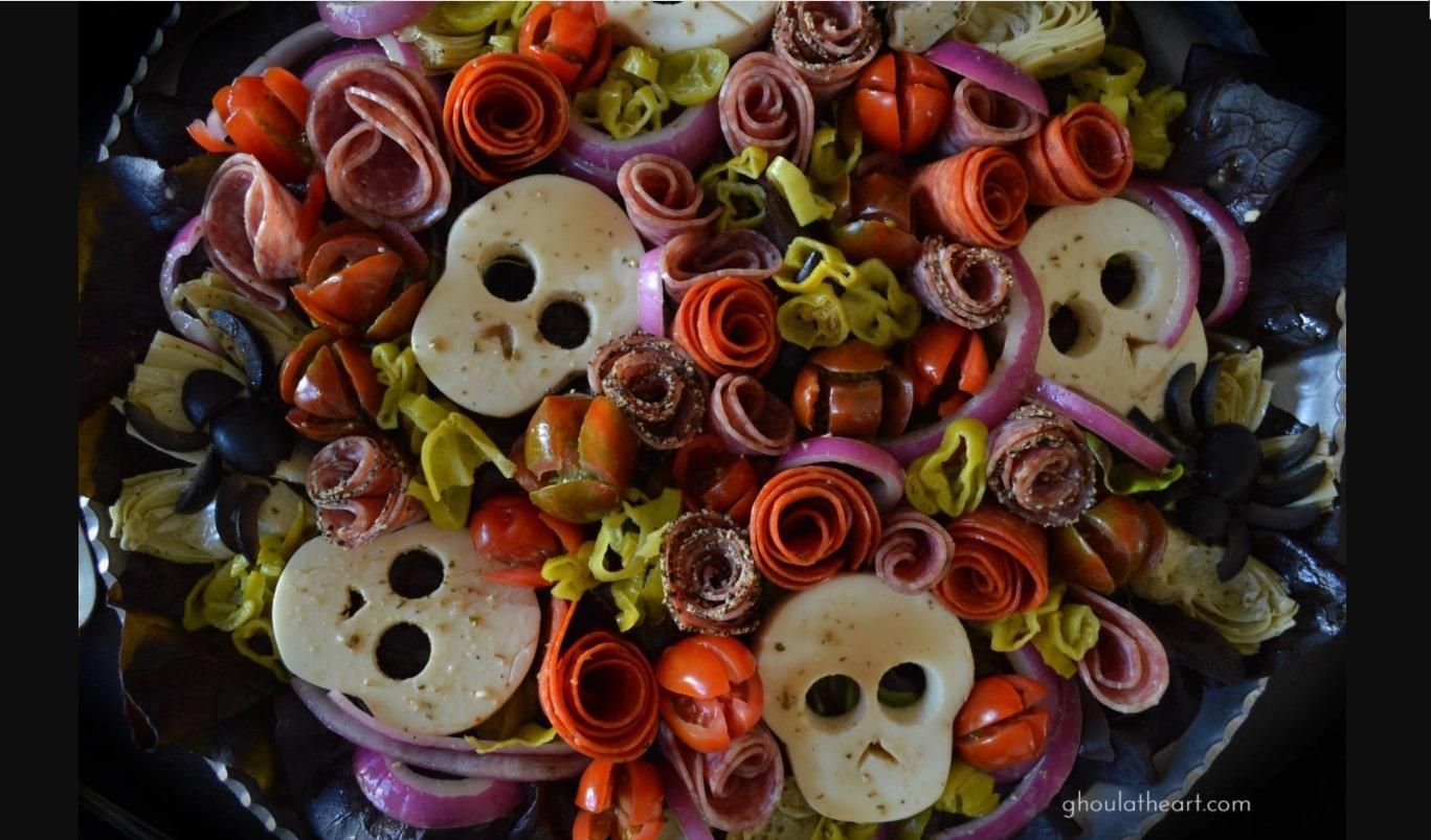 Салат с черепами к Хэллоуину