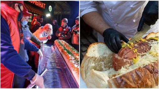 У Харкові приготували найбільший в Україні хот-дог: фото 2-метрового велетня