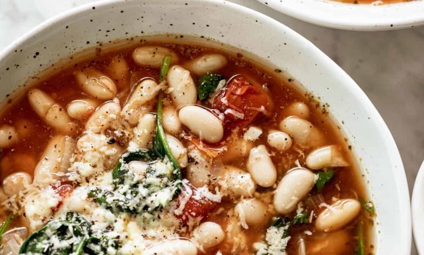 Рецепт супа с белой фасолью и шпинатом