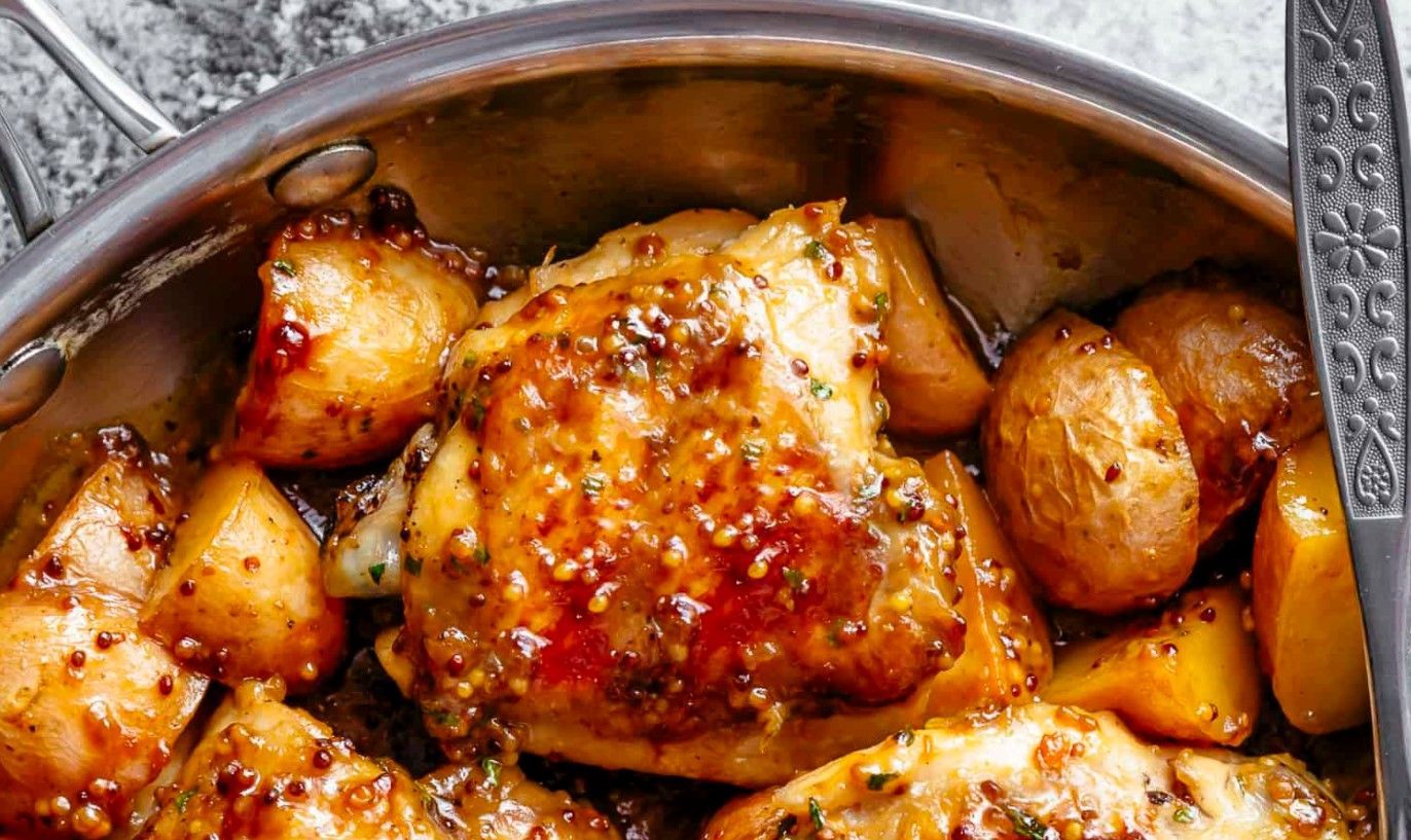 Медовая курица с картофелем: рецепт