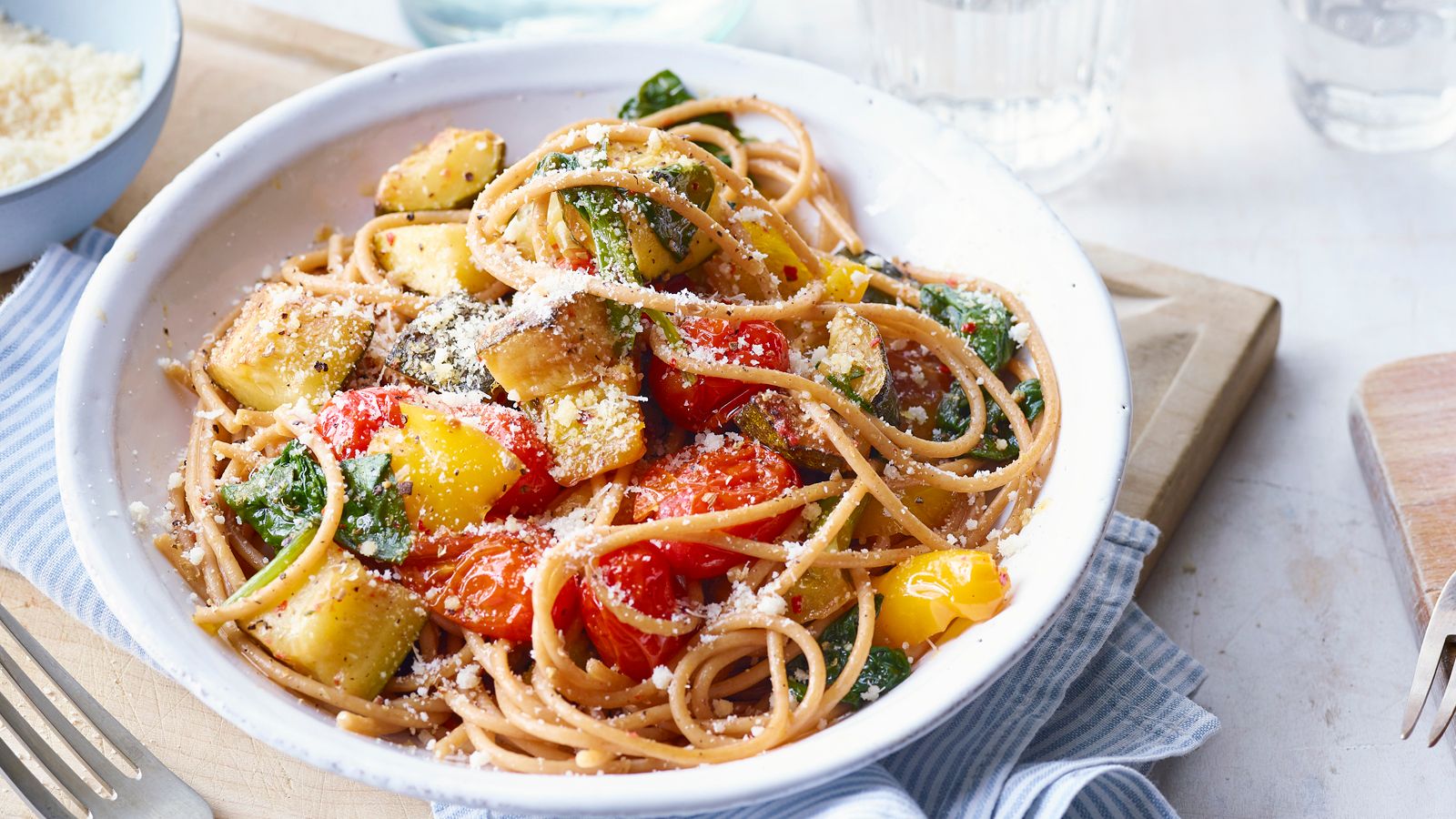 Рецепт спагеті з овочами