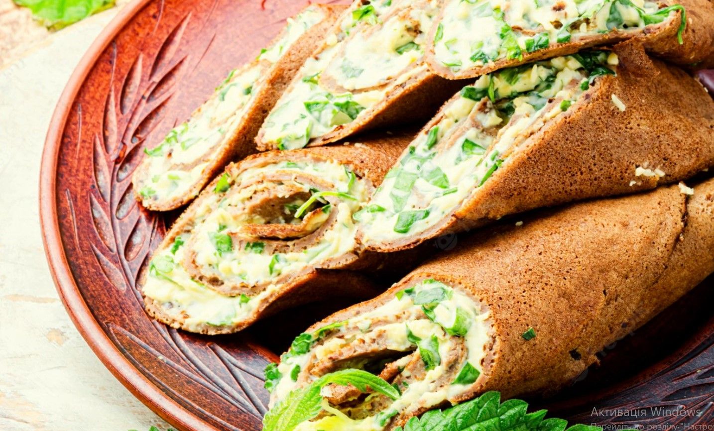 Блинчики печеночные с овощной начинкой Блинчики печеночные с овощной начинкой