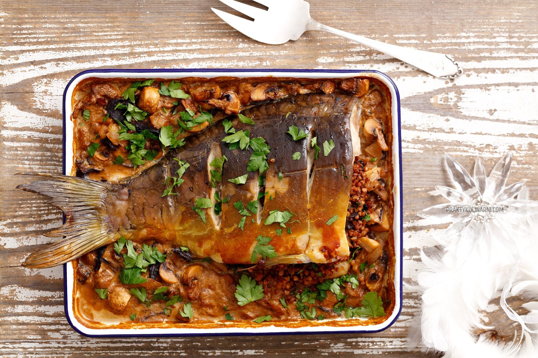 Короп з гречкою та грибами: рецепт Короп з гречкою та грибами: рецепт