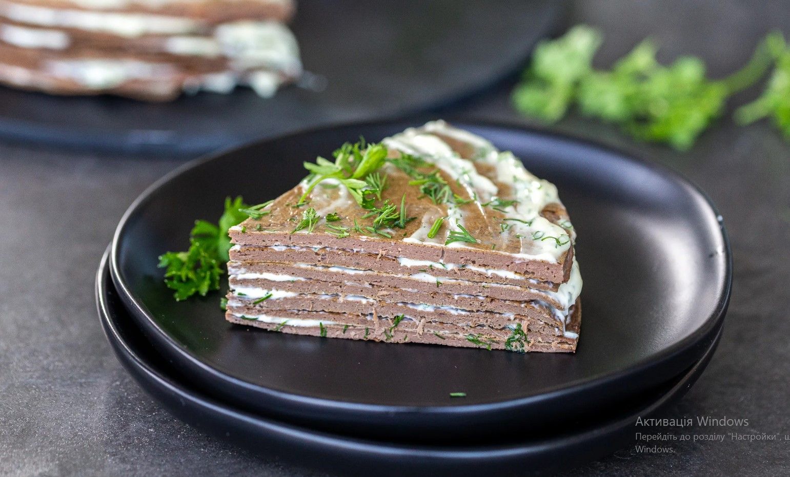 Печеночный торт с грибами и крем-сыром Печеночный торт с грибами и крем-сыром