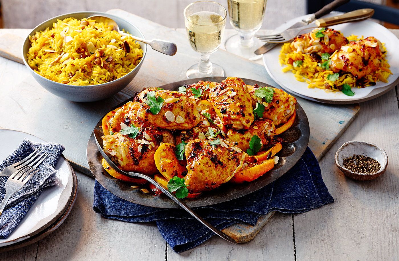 Куриные бедра с апельсинами Куриные бедра с апельсинами