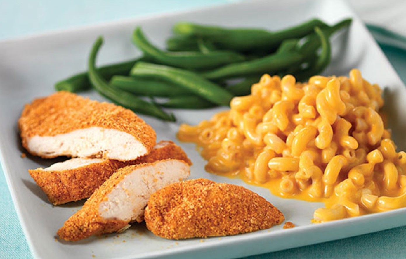 Хрустящая курица и макароны с сыром Хрустящая курица и макароны с сыром