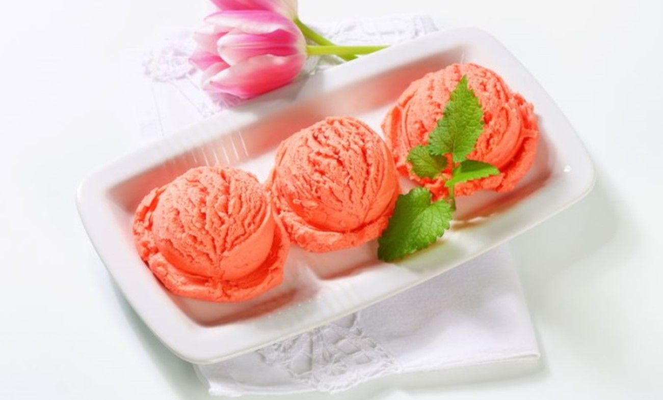 Сорбет из клубники и персика Сорбет из клубники и персика