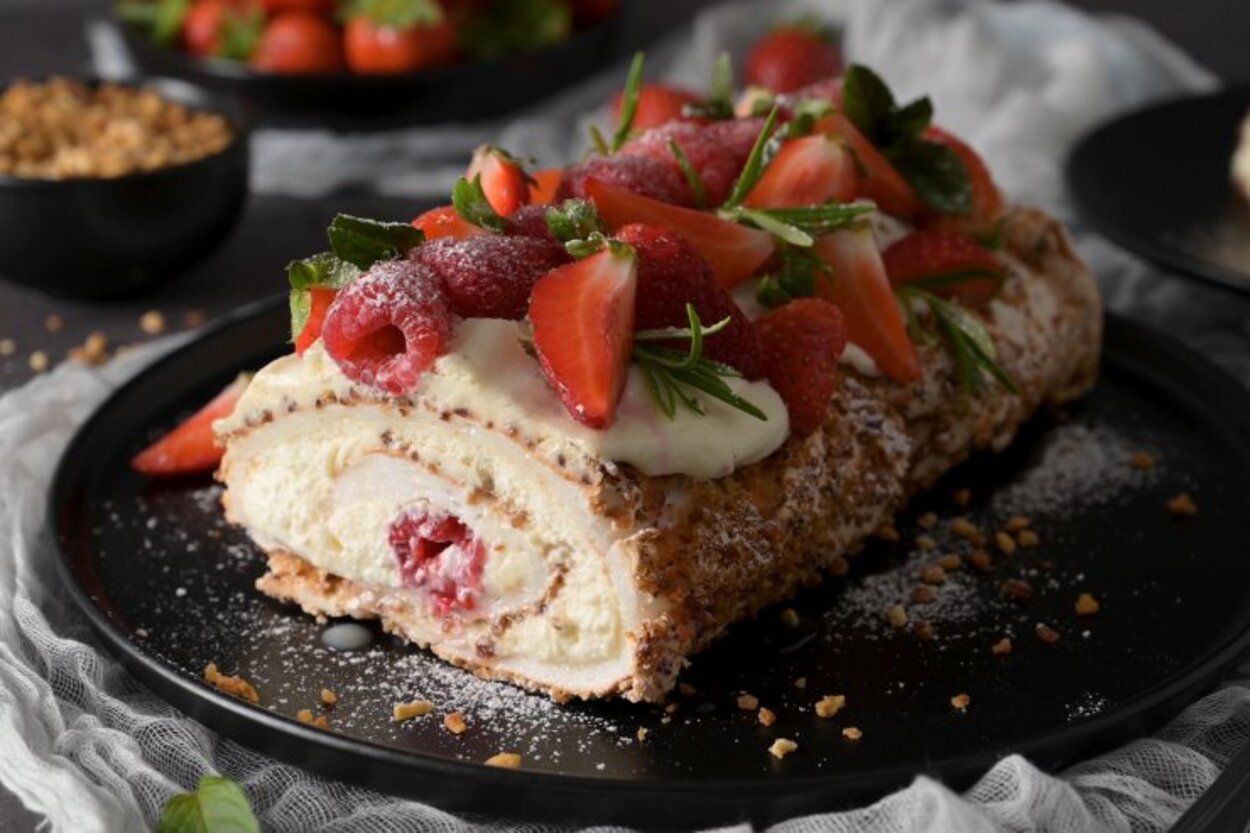 Меренговый рулет - рецепт Эктора Хименеса-Браво - приготовьте с клубникой - Новости Вкусно Меренговый рулет - рецепт Эктора Хименеса-Браво - приготовьте с клубникой - Новости Вкусно